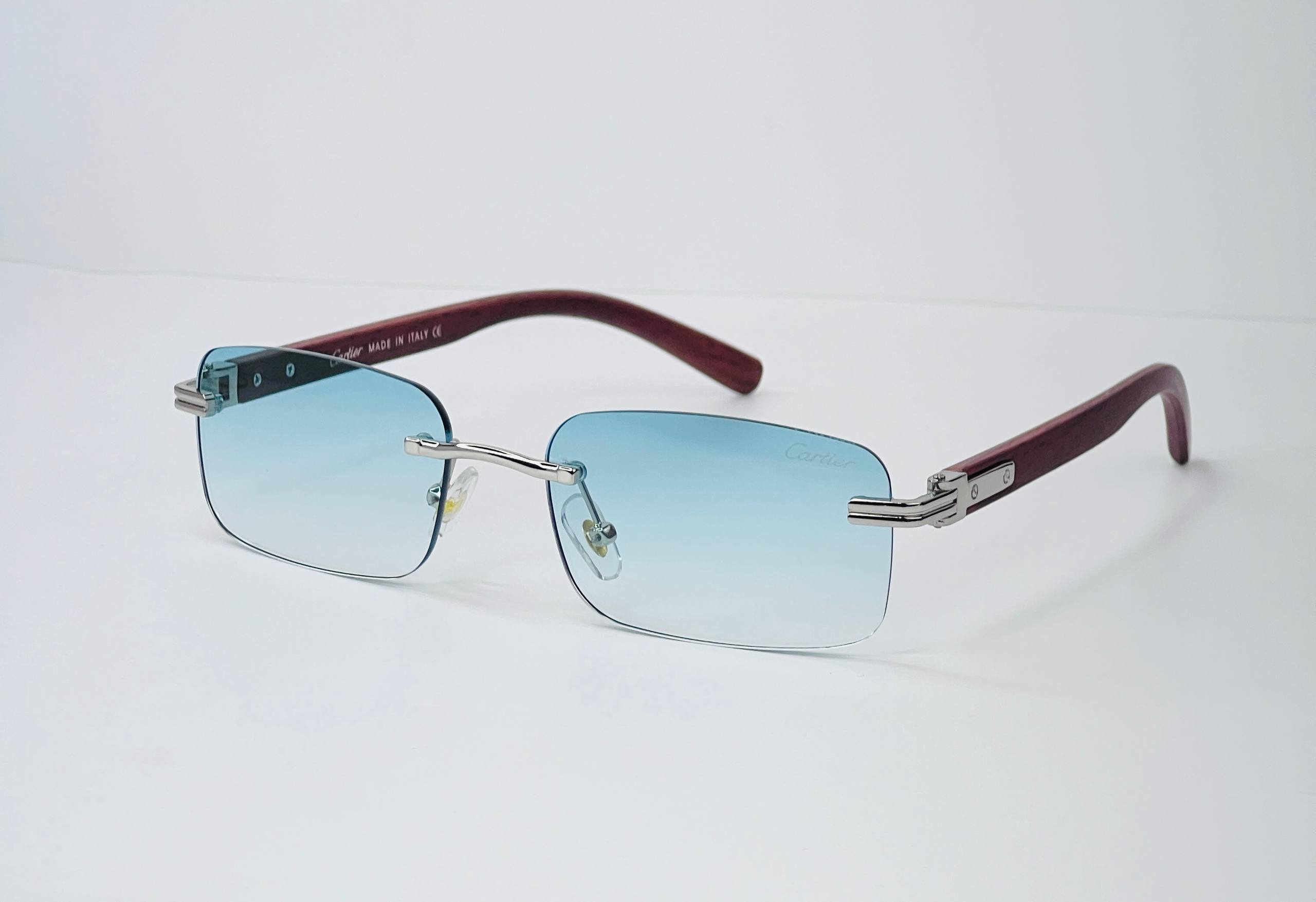 Catier wood platinum rimless sunglass